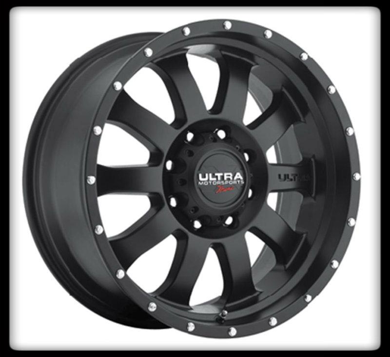 18" ultra 105sb satin black rims & nitto lt285-65-18 trail grappler tires wheels