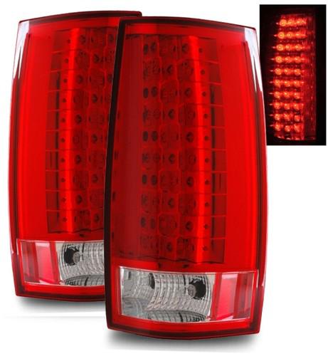 07-12 chevy suburban/tahoe/gmc yukon/denali red clear led tail lights brake lamp
