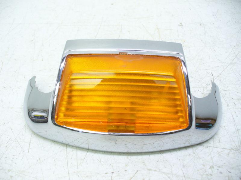 Harley fl touring softail chromed plastic front fender tip w/amber light
