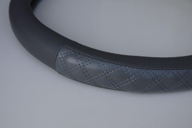 Gray circle cool chevrolet 57007 leather wrap car steering wheel cover wrap grey
