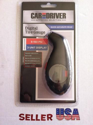 New car and driver digital tire gauge, quick accurate read - usa seller