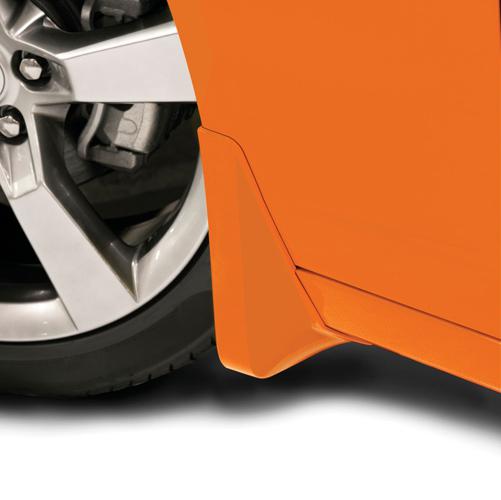 10-13 camaro front & rear inferno orange splash guards by chevrolet 92214928
