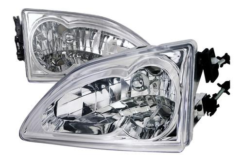 Spec-d lh-mst94-rs - 94-98 ford mustang chrome clear euro headlights 2 pcs