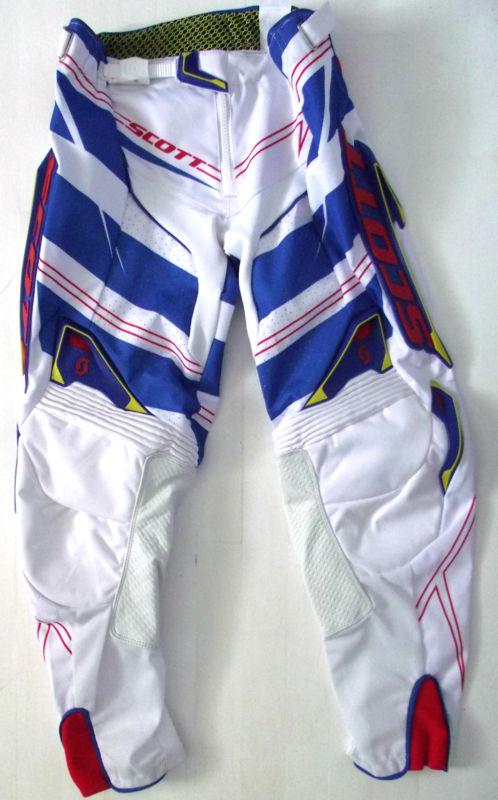 Scott  motocross mx atv racing pants size 34 new 450 commit wht/blu