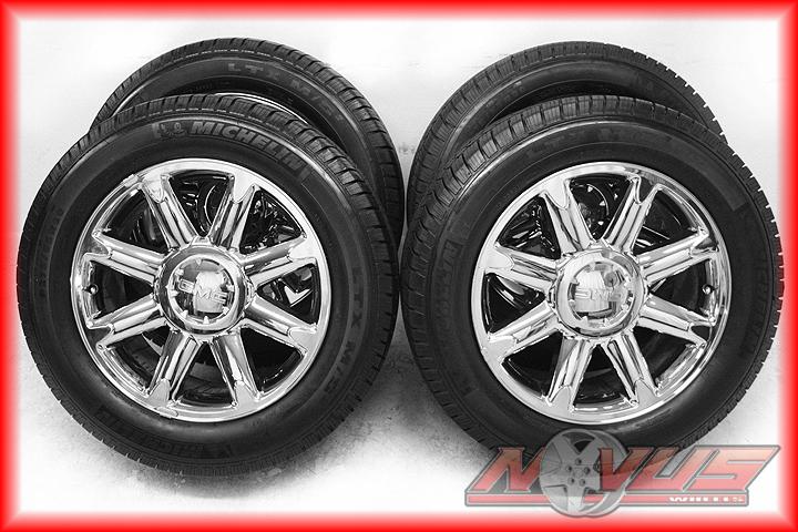 20" gmc yukon denali sierra chevy tahoe factory oem wheels michelin ms2 tires 22