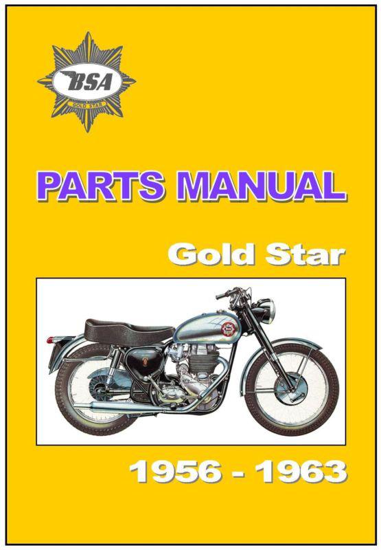 Bsa parts manual dbd34 gold star 1955 to 1963 replacement spares catalog list
