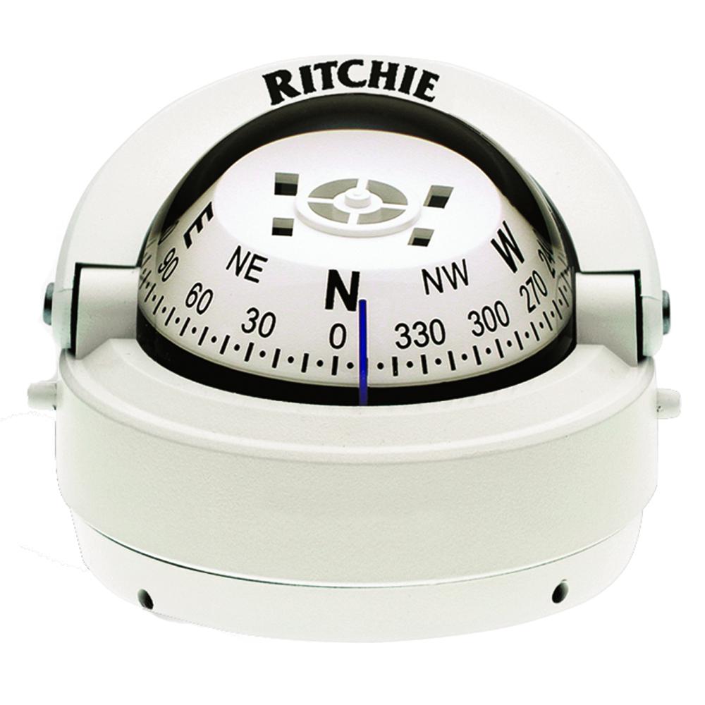 Ritchie s-53w explorer compass - surface mount - white s-53w