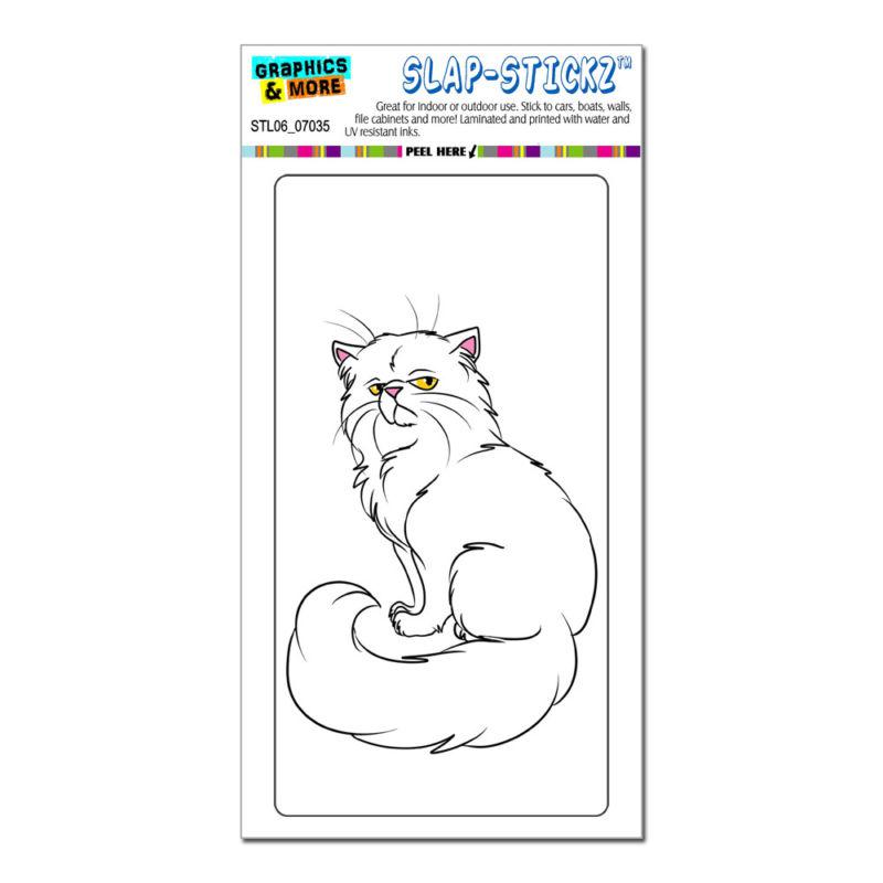 Persian cat white - pet - slap-stickz™ car window locker bumper sticker