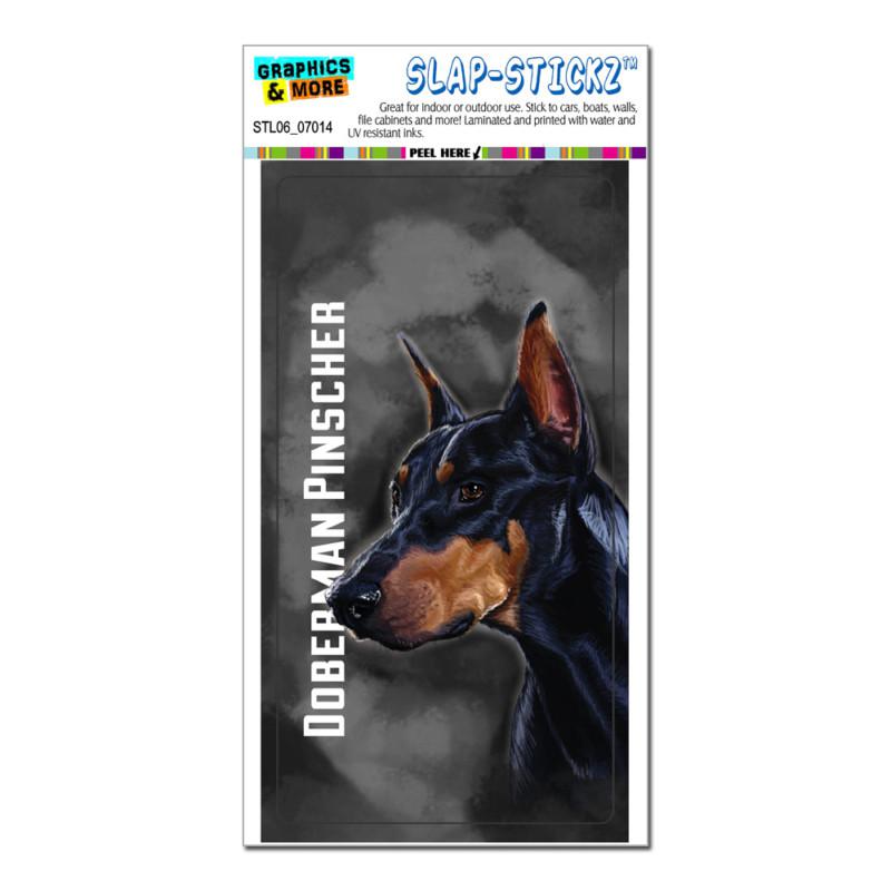 Doberman pinscher black on gray grey - dog pet - slap-stickz™ bumper sticker