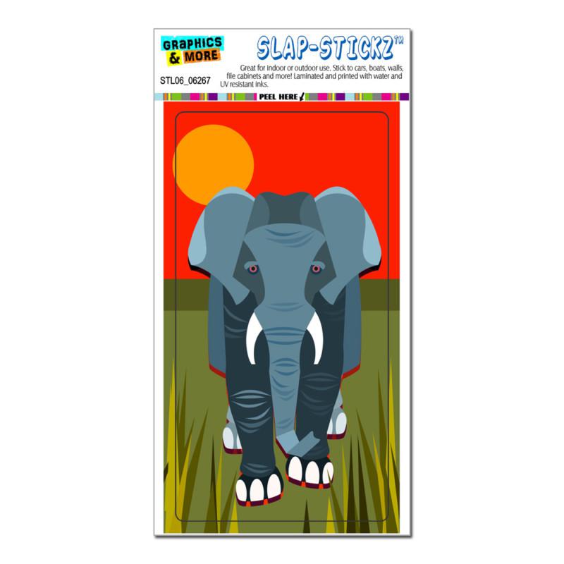 Geometric african elephant grey - slap-stickz™ car window locker bumper sticker