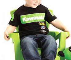 New kids toddler 5t genuine kawasaki race black green cotton logo tee t-shirt 
