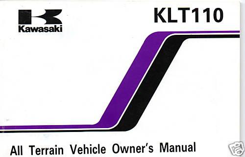 1985 kawasaki atv 4 wheeler klt 110 owners manual