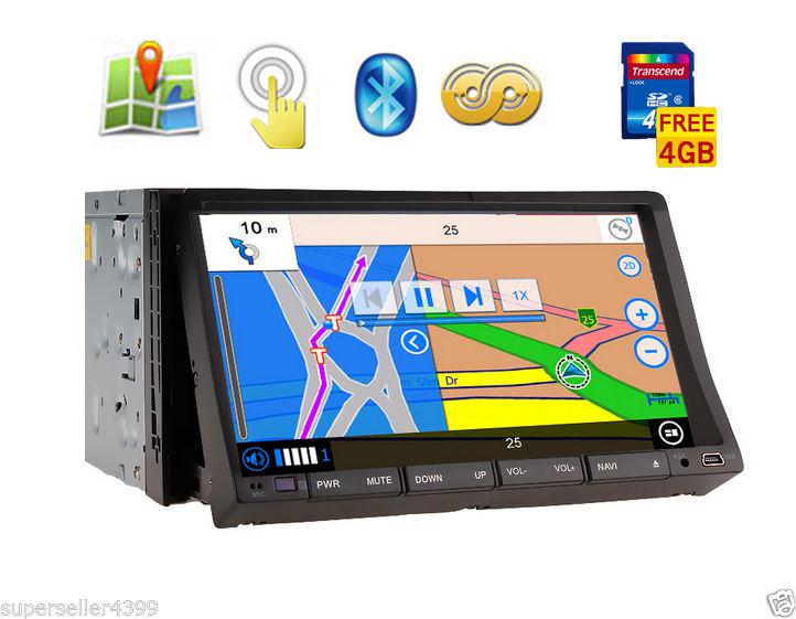 2 din 7" car stereo dvd player gps navigation hd pip ipod tv bluetooth radio+map