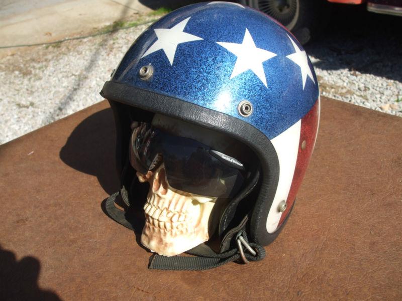 Vintage lsi4150 easy rider captain america motorcycle cafe racer helmet /rat rod
