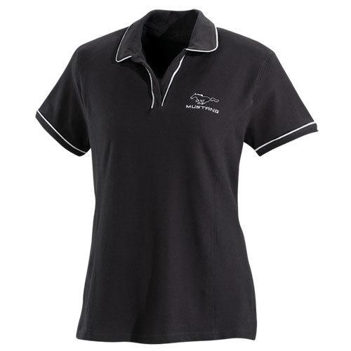 New ford mustang pony ladies / women's size small black izod polo shirt!