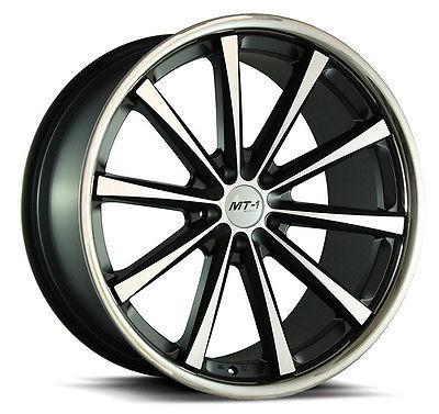 22" mt-10 staggered concave wheels 5x112 +35 / +42 matte black / machined face