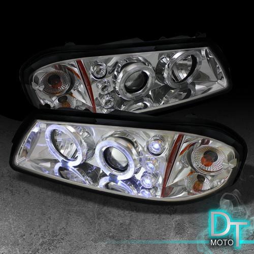 00-05 chevy impala dual halo projector led headlights lights lamps left+right