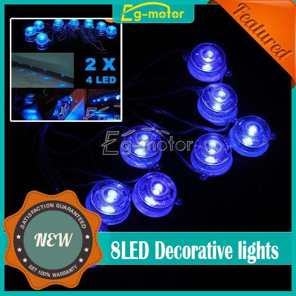 8in 1 led underbody glow interior undercar auto car decoration lamp blue light