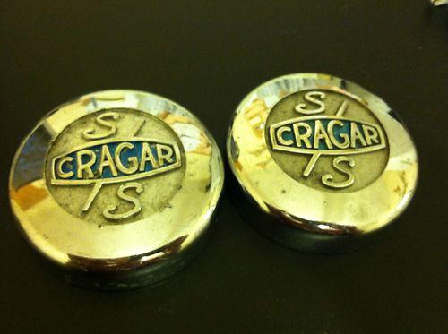 Pair of cragar hubcap center cover gm