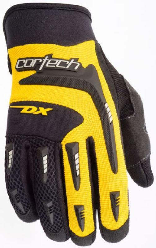 Cortech dx 2 yellow small textile youth motorcycle dirt bike gloves sml sm s