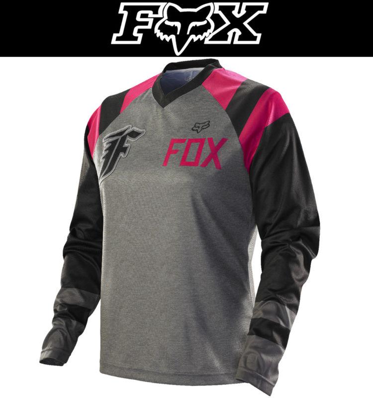 Fox racing womens switch rival grey pink dirt bike jersey motocross mx atv 2014