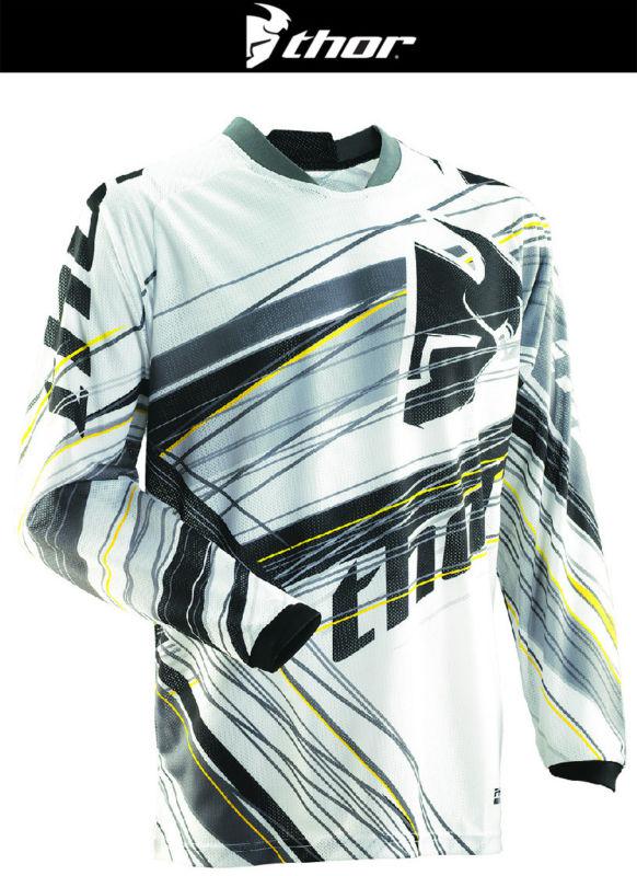 Thor phase vented wired gray white black dirt bike jersey motocross mx atv 2014