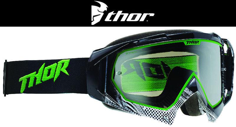 Thor hero wrap magnet black green dirt bike goggles motocross mx atv gogges