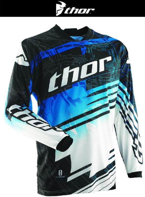 Thor phase swipe blue black white dirt bike jersey motocross mx atv 2014