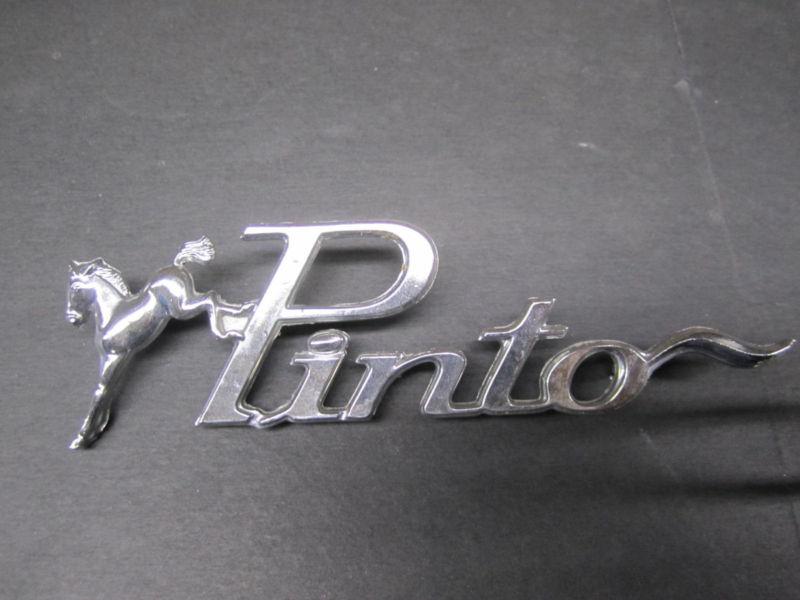 Ford pinto emblem ornament " pinto "  w/ horse  ( cleaner )