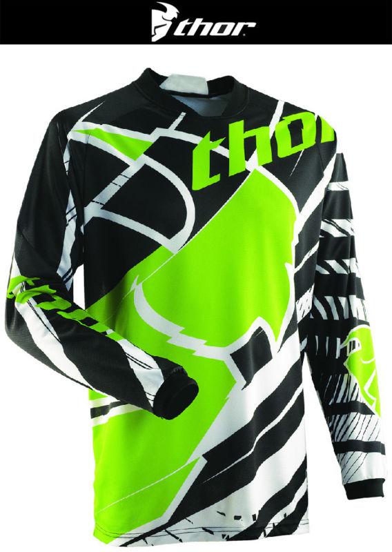 Thor phase mask green black white dirt bike jersey motocross mx atv 2014