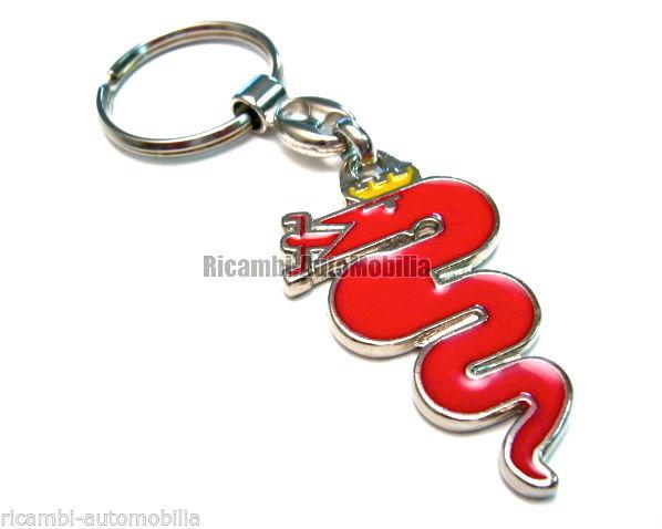Alfa romeo 33 75 164 metal biscione rosso key holder - new