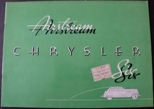 1935 airstream chrysler six original color dealer prestige sales brochure