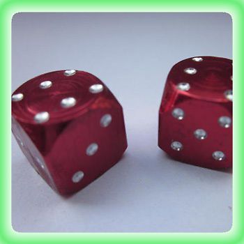 4x car motorbike tyre tire valve dust caps funny number dice candy red d6
