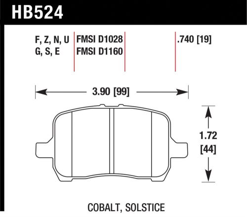 Hawk performance hb524b.740 disc brake pad