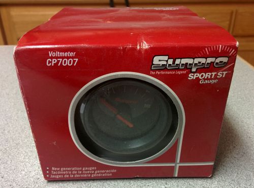 New sunpro cp7007 sport st 2&#034; black/aluminum electrical voltmeter gauge 0-18v
