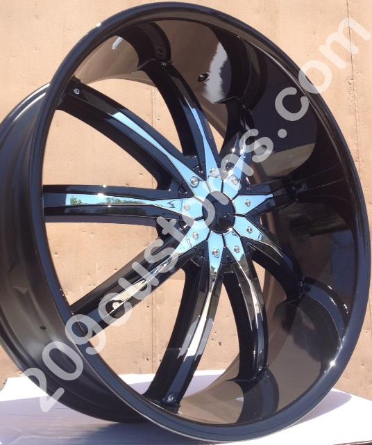 22 inch wheels + tires dw29 black gmc sierra 2007 2008 2009 2010 2011 2012