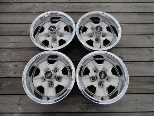 Oldsmobile cutlass 442 rally wheels, set of 4 oem 14 x 6 rims with chrome rings