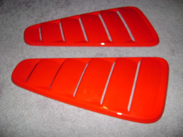 Mustang classic quarter window louvers -201-2014 painted race red pq new