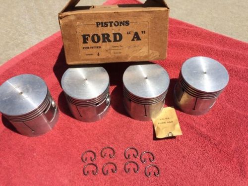 1928 1929 1930 1931 ford model &#034;a&#034; nos .060 over pistons (set of 4) rat hot rod