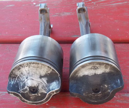 Pair of pistons &amp; rods from vintage 18hp johnson outboard boat motor