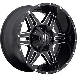 18x9 black milled 538bm 8x6.5 -12 rims couragia mt lt35x12.5r18 tires