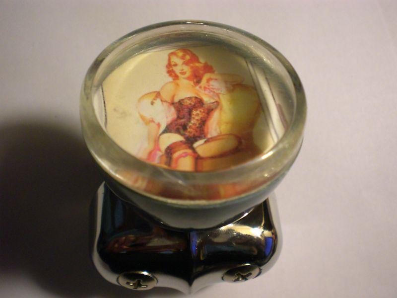 Vintage 40s 50s hollywood steering  spinner  knob "red head pin  up girl"  