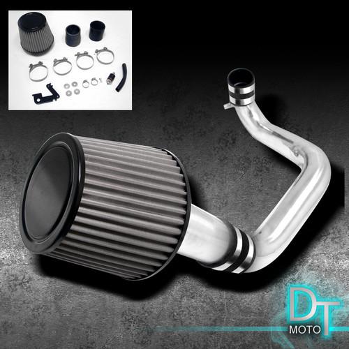 Stainless washable cone filter+cold air intake 01-05 civic dx lx polish aluminum