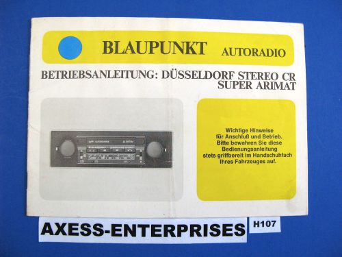 Blaupunkt dusseldorf stereo cr arimat betriebsanleitung german owner manual h107