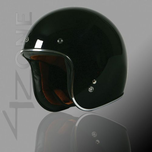 Torc t50 route 66 black 3/4 open face motorcycle helmet vintage style dot xl