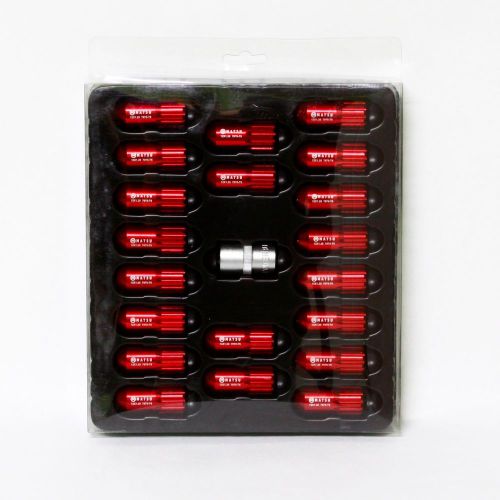 Matsu motorsport aluminum lug nut 12x1.25 (20pcs &amp; 1 key) - red fits fr-s brz