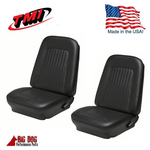 1967 &amp; 1968 camaro front bucket seat upholstery black vinyl seat covers, tmi
