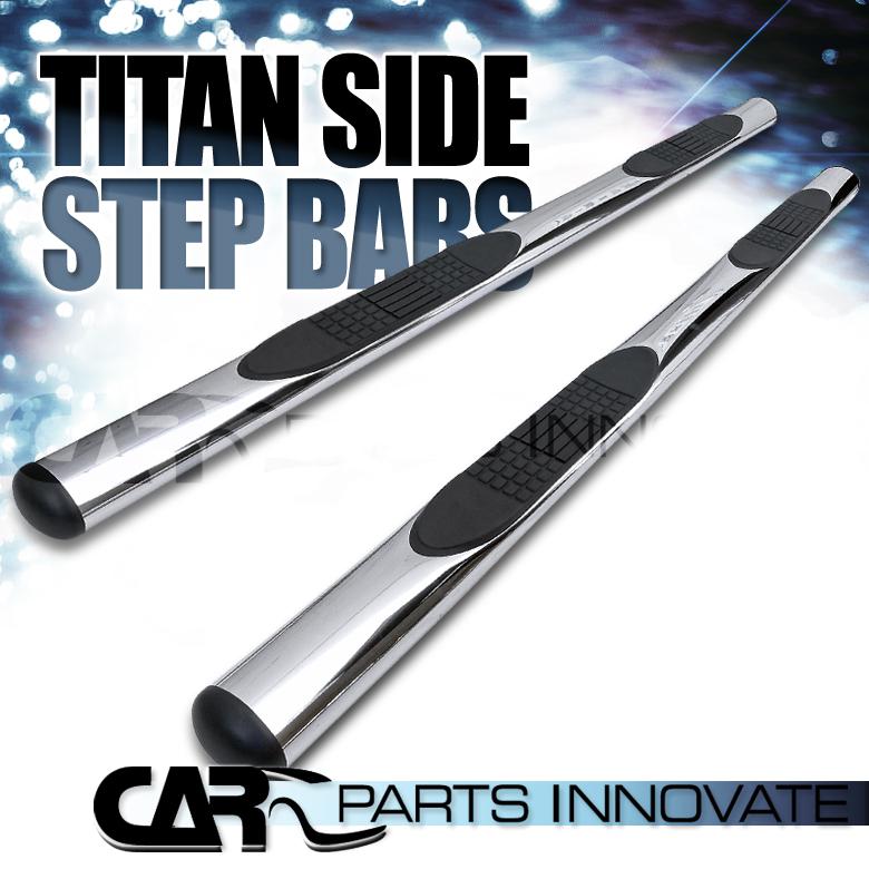 2004-2012 nissan titan crew cab 4" polished stainless steel side step nerf bars