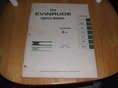 1965 evinrude service manual, fisherman 6 hp, 4199