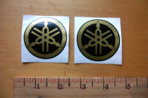 Vintage yamaha black and gold tuning fork  decals lot of 2
